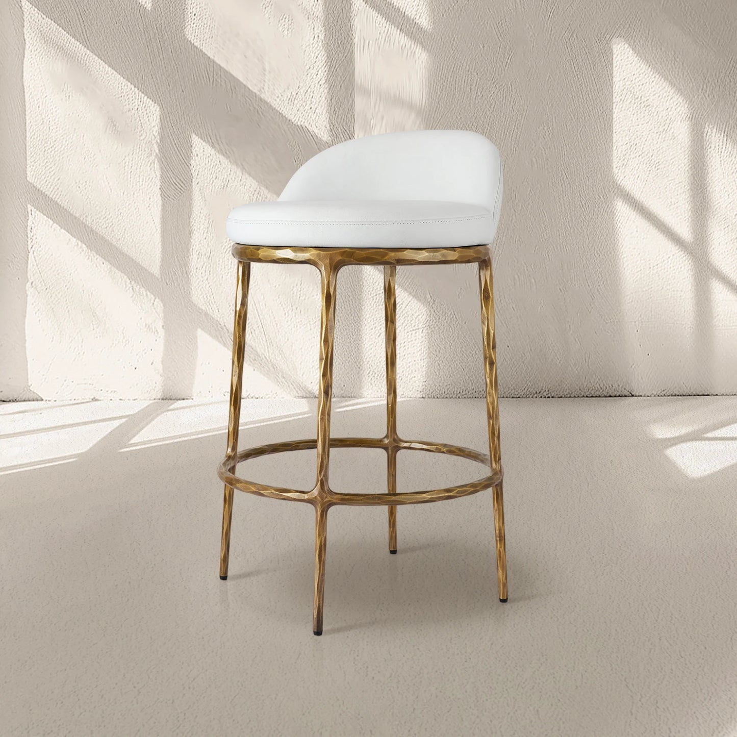 Thaddeus Leather Bar Swivel Counter Stool & Barstool