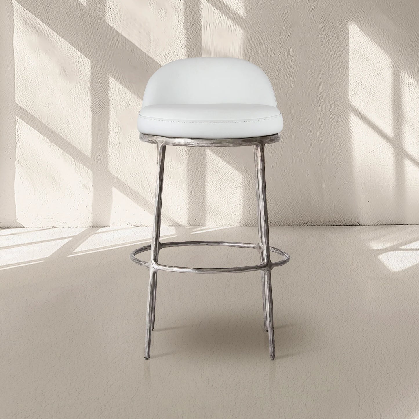 Thaddeus Leather Bar Swivel Counter Stool & Barstool