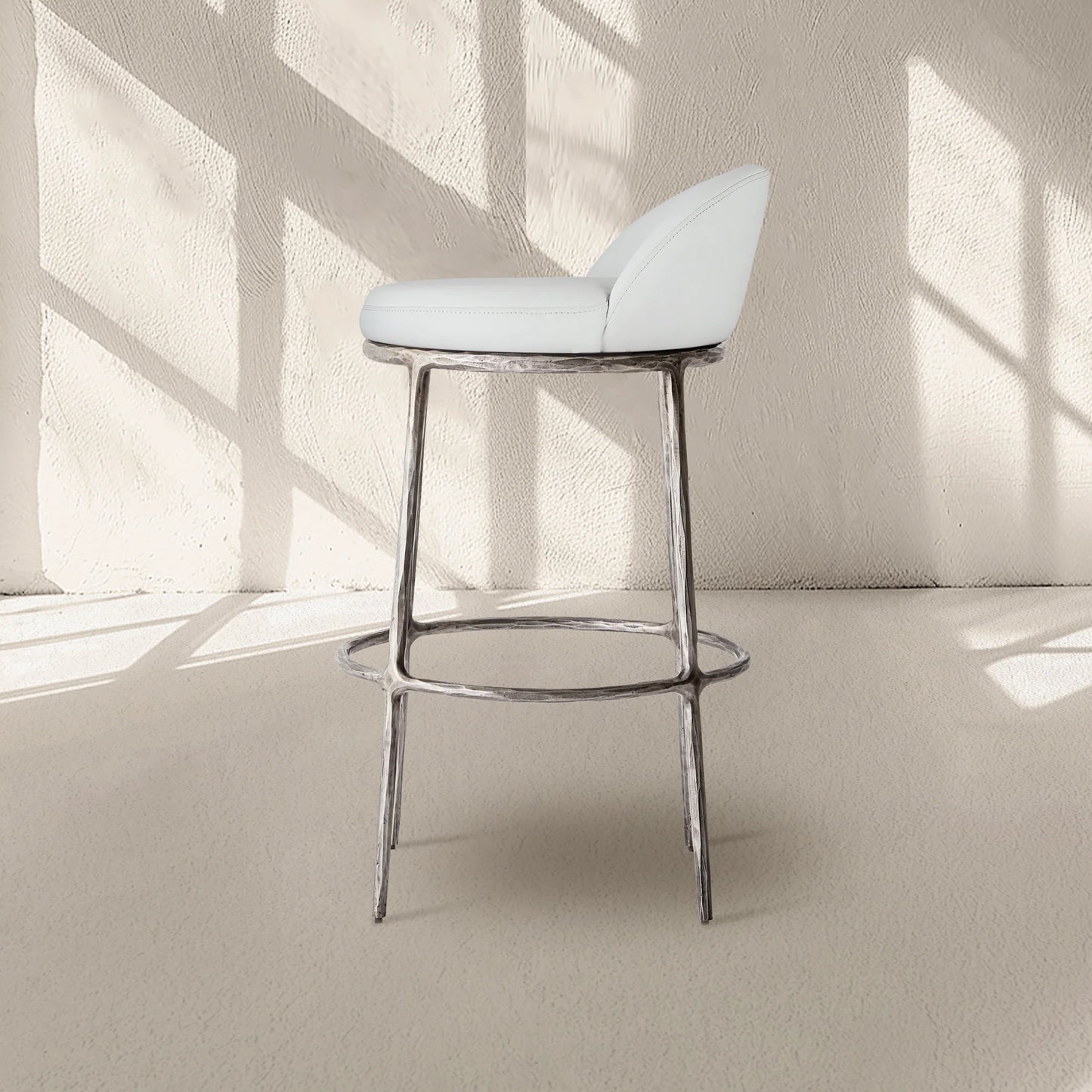 Thaddeus Leather Bar Swivel Counter Stool & Barstool